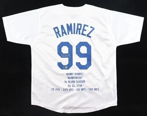 Manny Ramirez Signed Los Angeles Dodgers Career Highlight Jersey (Beckett) - Picture 1 of 8