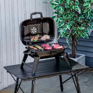 Tabletop Charcoal Grill Portable Outdoor Cooking & Smoker for BBQ Camping Piniic - Picture 1 of 12