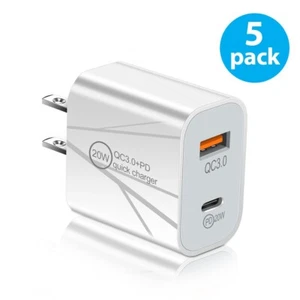 5x USB-C Fast Wall Charger Power Adapter Plug For iPhone 15 14 13 12 11 Pro Max - Picture 1 of 5
