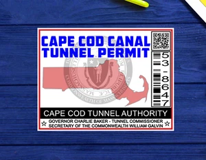 Cape Cod Canal Tunnel Permit Sticker Decal 4" Vinyl Car Van Truck Indoor Outdoor - Bild 1 von 1