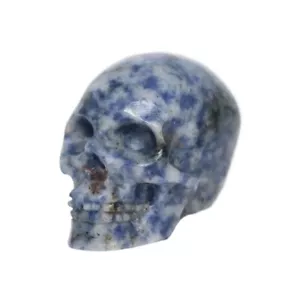 1,8" PIETRA PUNTO BLU Cristallo Intagliato Teschio Realistico Cristallo Guarigione - Foto 1 di 6