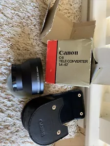 Canon C8 TELE CONVERTER 1,4x 67 Mint Lens Old Box, carry Case, Not Use Freeship - Picture 1 of 9