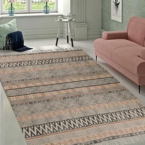 Baumwolle Block Bedruckt Handgewebt Niedrigflor Rutschfest Home Decor Teppich Für Wohnzimmer - Bild 1 von 6