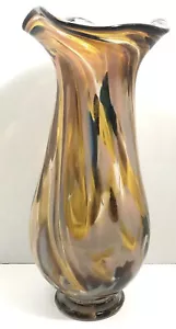 Mundgeblasene Murano Stil Glas Vase Künstler signiert 11 1/2" hoch - Bild 1 von 13