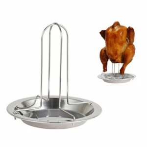 Vertikaler Hähnchenbräter Ständer Halter Edelstahl BBQ Grill Geschenk DHL - Bild 1 von 11