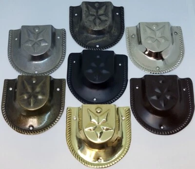 FURNITURE KNOWLEDGE Brass Chrome Steel Black Nickel Brown Antique STAR Trunk Handle end cap Loop new