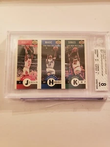 1996-97 Collector’s Choice Mini-Cards M11 Michael Jordan/Hardaway/Kemp BGS 8.0 - Picture 1 of 3