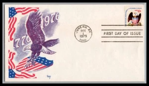 US FDC # 1596 13c Bald Eagle Marg   1975, 9p1835 - Picture 1 of 1