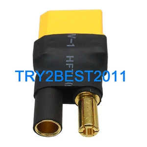 HXT 5.5mm Male to XT-90 XT90 Female 5.5 Bullets no wires Direct Connector HXT5.5 - Picture 1 of 4