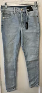 NWT Express Womens Mid Rise Skinny Jeans Size 2R Blue Light Wash - Picture 1 of 5