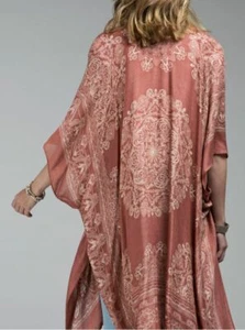 Burnt Orange Mandala Kimono Cardigan Cover Up (Free Size) - Picture 1 of 3