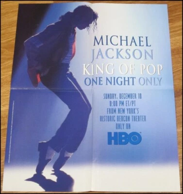 1995 年迈克尔·杰克逊 HBO One Night Only 海报 16"x21" 折叠宣传复古 — 第 1/4 张图片