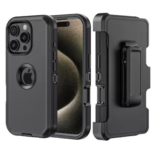For iPhone 16 Pro/Plus/Pro Max Shockproof Rugged Heavy Duty Case Cover+Belt Clip - Picture 1 of 48