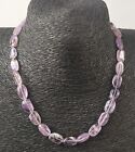 Vintage Lilac Purple Amethyst Necklace  & Silver Tone Toggle Clasp 17.5ins Long