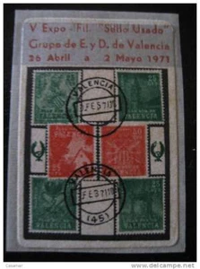 VALENCIA 1971 V Expo Fil Sello Usado Grupo E Y D Sellos Plan Sur  Vi�eta Poster - Imagen 1 de 1