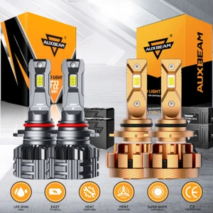 Combo de bombillas LED de haz alto bajo extremadamente blanco brillante AUXBEAM 9005 9006 - Imagen 1 de 12
