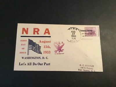 FDC 1933#732 UNOFFICAL Cachet NRA WASHINGTON D.C. LET’s ALL DO OUR PART - Image 1 of 2