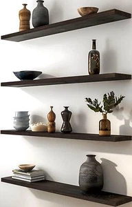 36 Inch Rustic Farmhouse Floating Shelves for Wall Decor Storage Wood Wooden - Picture 1 of 3
