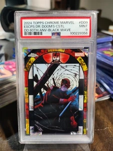 2024 Topps Chrome Marvel Daredevil 60th Anniversary DD9 Black Wave 04/10 PSA 9 - Bild 1 von 3