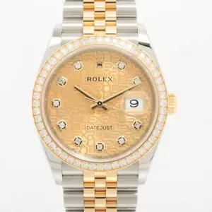 Rolex Datejust 36 126283RBR Champagne Factory Diamond Bezel & Dial Box Papers - Picture 1 of 11
