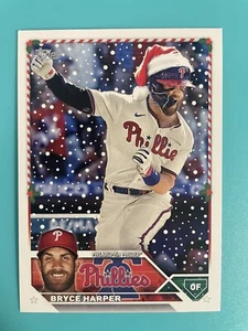 2023 Topps Holiday Bryce Harper #H84 Santa Hat Variation SP Phillies - Picture 1 of 2