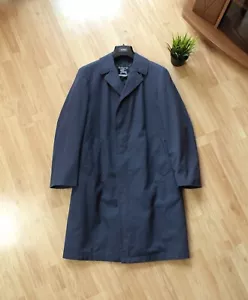 Vintage Burberrys Commuter Trench Coat Navy Blue Size M EU 48-50 Terylene - Picture 1 of 14