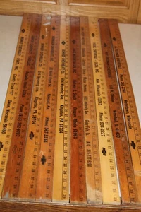 10 Chevrolet Chevy Auto Meter Stick Wooden Ruler Lot Advertising Sign Yardstick - Picture 1 of 8