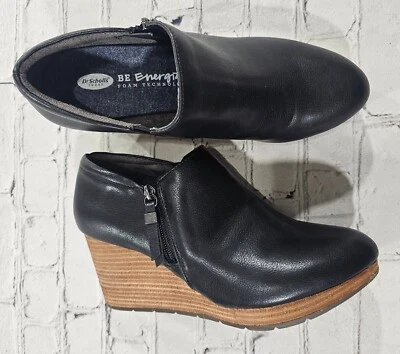 Dr Scholls Boots Casual Chelsea Ankle Bootie Wedge Side Zip Black WOMENS SZ 10 - Image 1 of 4