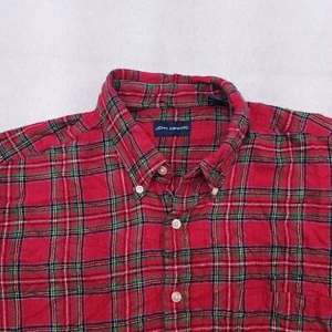 John Ashford Tartan Flannel Long Sleeve Button Up Shirt Mens Size XL Red Green - Picture 1 of 10