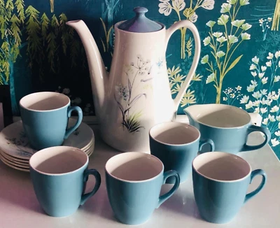 Vintage Hostess Tableware British Anchor, Staffordshire Coffee Set VGC CLEAN - Image 1 of 4