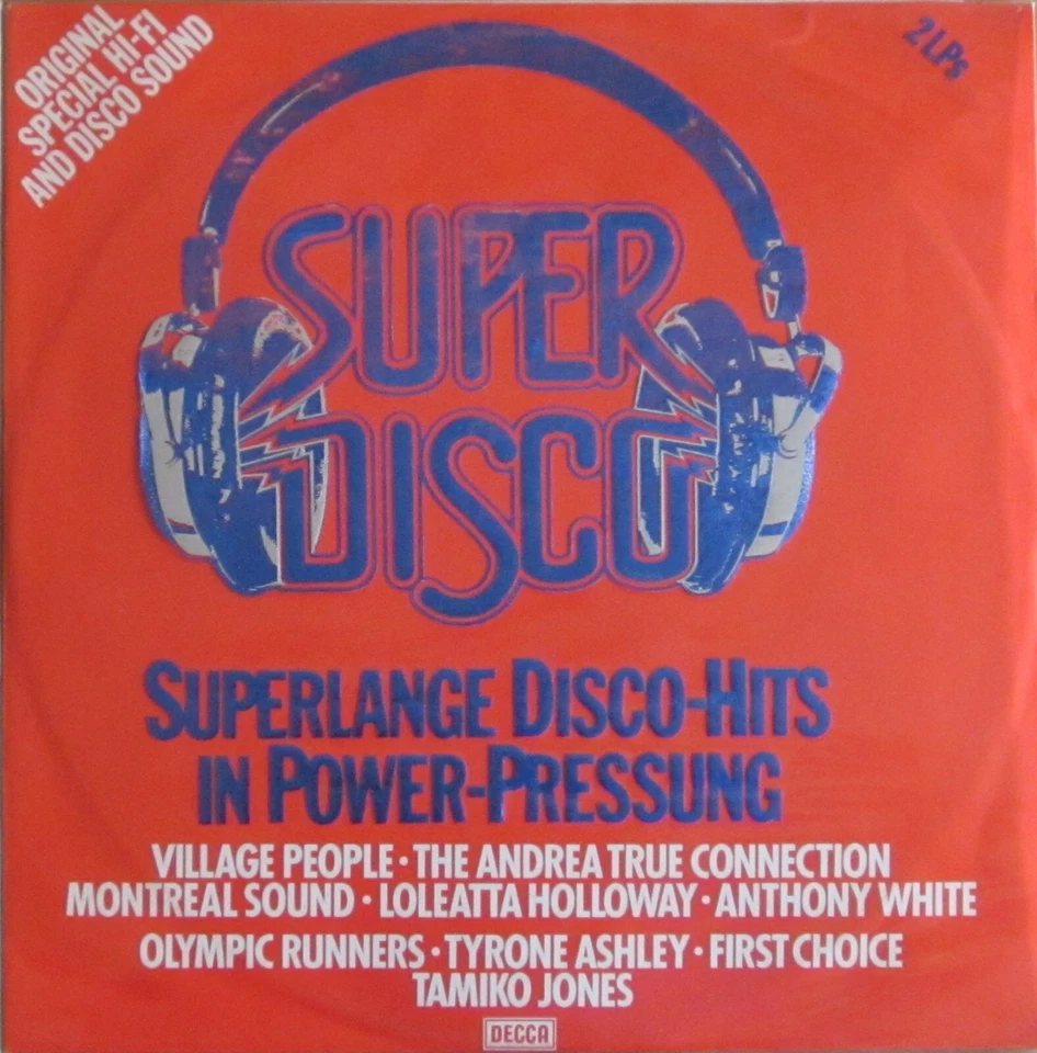 Super-Disco - Superlange Disco-Hits in Power Pressung (2 Decca Vinyl-LPS 1978) - Bild 1 von 1