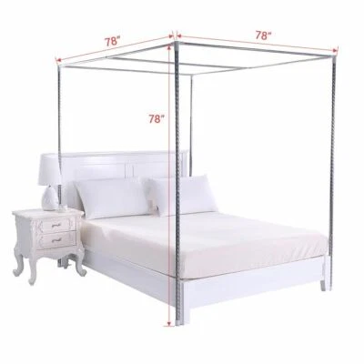 Stainless Steel Frame Mosquito Netting Curtain Bracket Bed Canopy Post Bedroom - Image 1 of 4