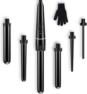6 in 1 Lockenstab Set, Turmalin Keramik Haar Lockenstab, Antistatisch... - Bild 1 von 2