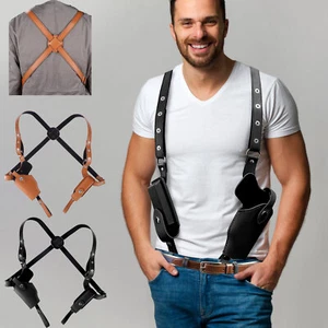 Leather Shoulder Holster Vertical Gun Holster for Pistol 1911 Glock Sig Sauer - Picture 1 of 18