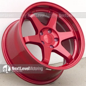 9SIX9 17X9 5x114.3 +35 CANDY RED WHEEL JDM TE37 STYLE RIM DEEP DISH CONCAVE - Picture 1 of 9