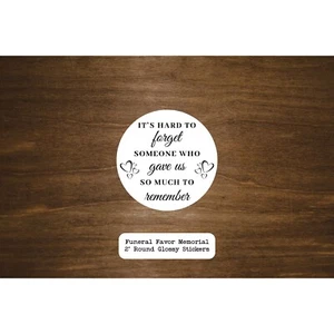 Funeral Favor Memorial Round Stickers | 2" Round Labels | Set of 12 - Picture 1 of 2