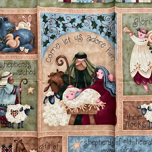 Star of Wonder panel Nancy Halvorsen Christmas nativity cheater quilt flag L - Picture 1 of 6