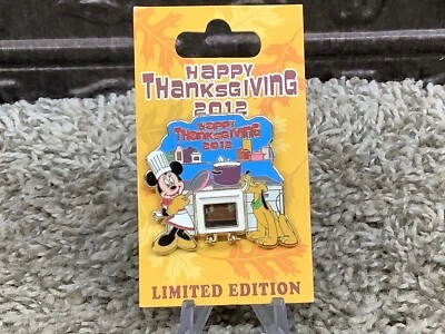 Disney Pins 2012 Happy Thanksgiving Mickey and Pluto Cooking LE 3000 - Image 1 of 4