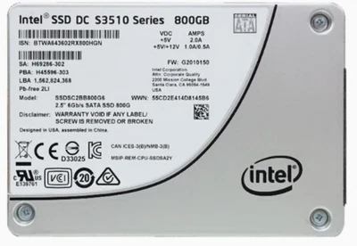 Intel 800GB DC SATAIII SSD S3510 2.5" 800 GB SSDS2BB800G6 SATA - Image 1 of 2