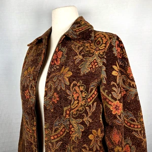 Vintage Flashback Gobelin Blumen Jacke Blazer Damen Small Cottagecore Boho - Bild 1 von 6