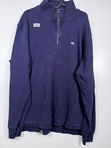 Lacoste Herren 1/4 Reißverschluss Mockneck Logo Pullover Sweatshirt Blau Gr. 8 US 3XL 25,5x29 - Bild 1 von 8