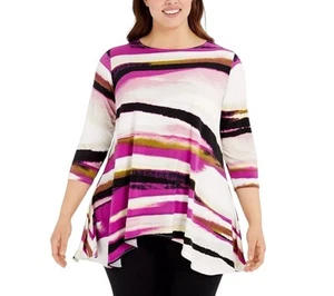 Top Alfani Estampado Columpio Multicolor Púrpura Mujer Talla PL NUEVO NUEVO CON ETIQUETAS - Imagen 1 de 19