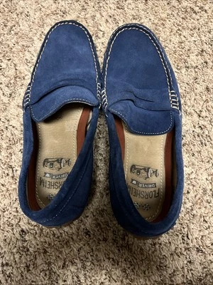 Zapatos mocasines Florsheim para hombre, talla 8, gamuza azul, mocasines de cuero Foto 1 de 2