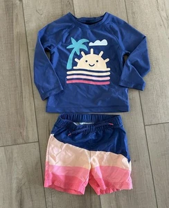 Old Navy Toddler Boy Swim Suit Rash Guard - Size 18-24 Months - Picture 1 of 4