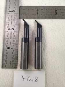 2 USED 3/8" SHANK CARBIDE FULL RADIUS GROOVING BARS (UP) SIZE  .062" USA (F618) - Picture 1 of 2