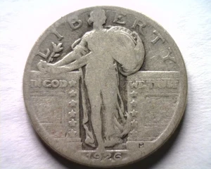 1926 STANDING LIBERTY QUARTER GOOD+ G+ NICE ORIGINAL BOBS COINS FAST 99c SHIP - Picture 1 of 2