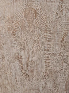 Messing Reib Madonna und Kind mit Päpsten, Engeln und Spender unmontiertes Papier - Bild 1 von 9