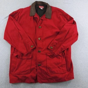 VINTAGE Marlboro Country Store Jacke Herren groß rot Lederkragen Chore 90er - Bild 1 von 14