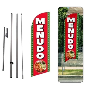 MENUDO 6ft Swooper Feather Flag for Mexican Restaurants Business Advertising... - Imagen 1 de 3