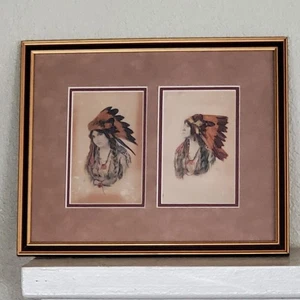 Vintage Indian Maiden 1930s ART Framed 13x10" UNSIGNED Claremore OK - Picture 1 of 3